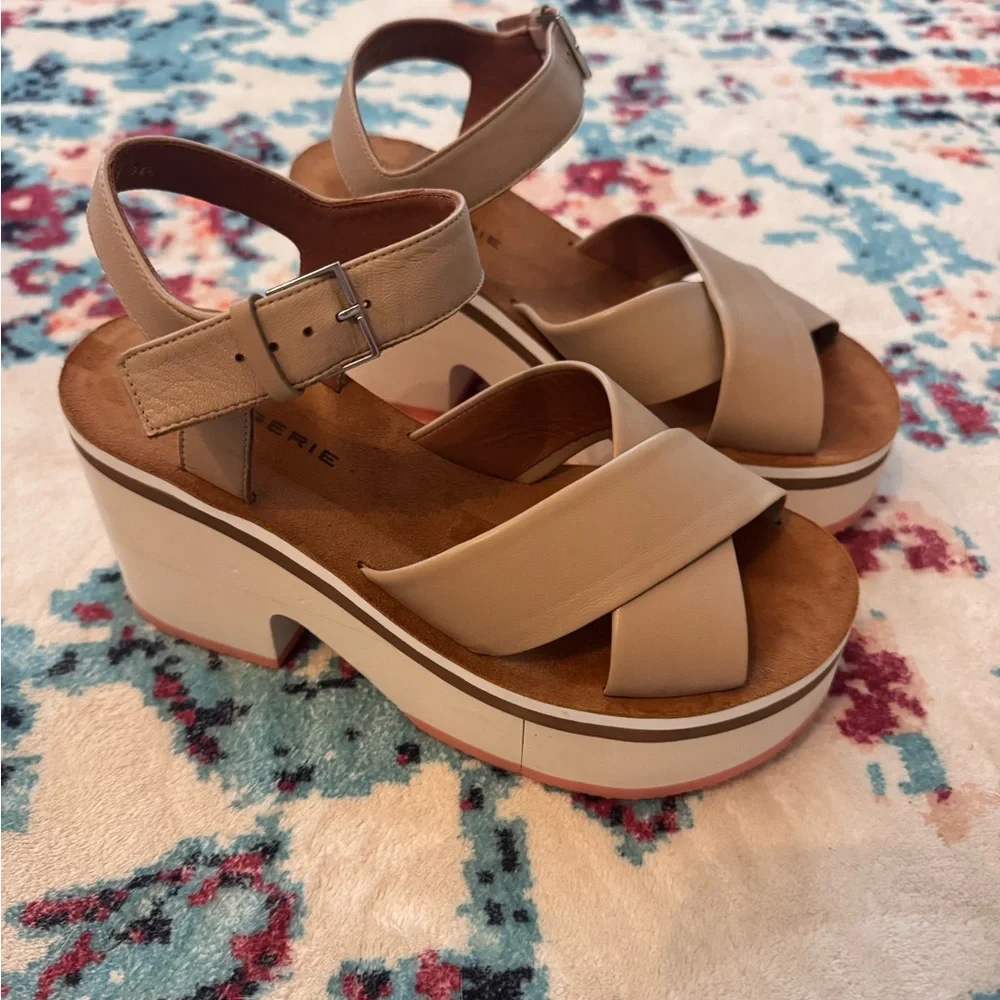 Beige Platform Sandals